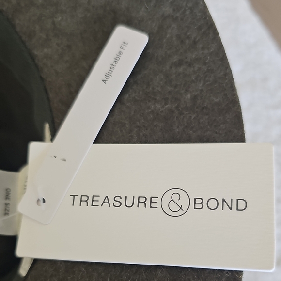 NWT Treasure & Bond Double -Braid Wool Felt Fedora Adjustable Hat Olive - Picture 10 of 16